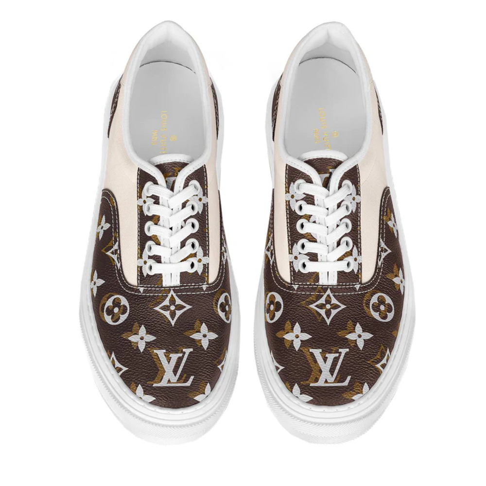 Louis Vuitton Trocadero Richelieu White Monogram Logo Low Sneaker UK 9 US 10 11 - Picture 6 of 14